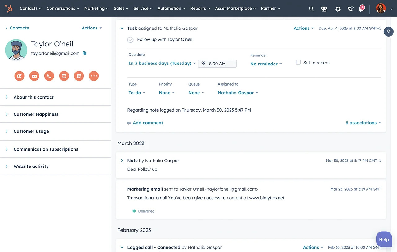 CRM data entry